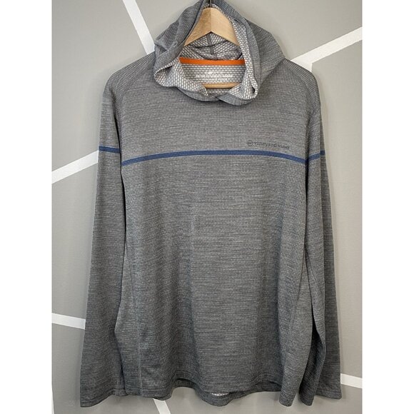 Vineyard Vines Striped Sankaty Hoodie Men’s L Gray On-The-Go Performance Sailing - Picture 1 of 16